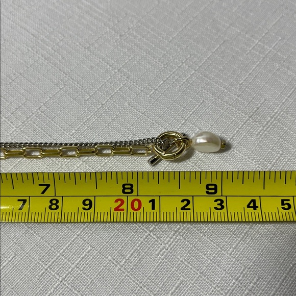 Kendra Scott Leighton Convertible Mixed Metal Pearl Chain Necklace. - Picture 5 of 6